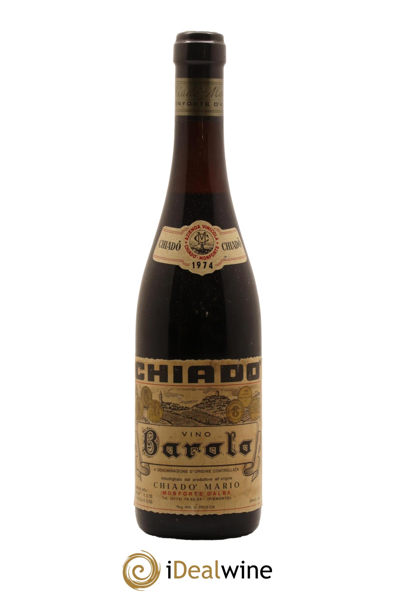 Barolo Chiado 1974 - Lot de 1 bouteille - 0