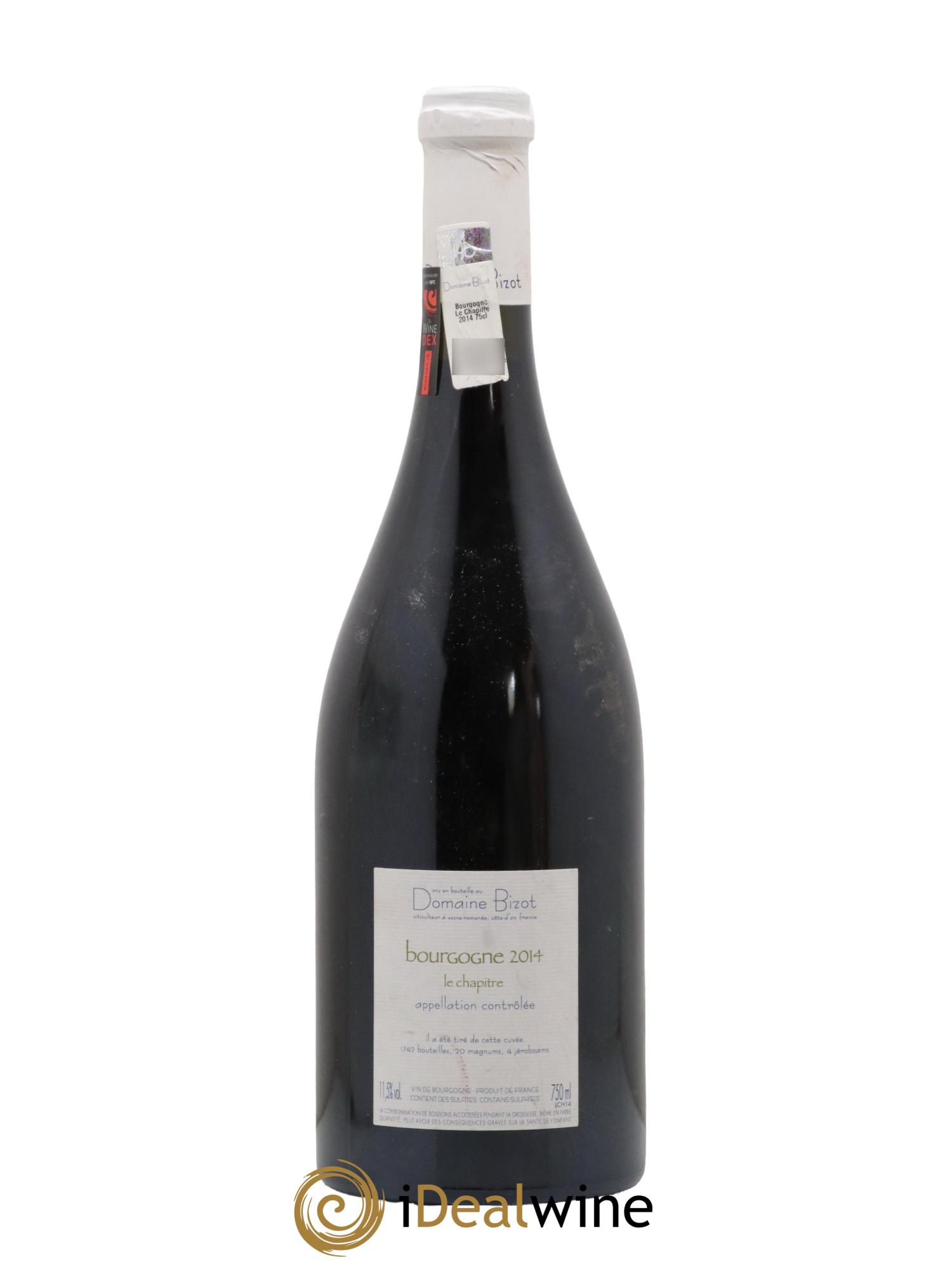 Bourgogne Le Chapitre Bizot (Domaine) 2014 - Lot of 1 bottle - 1