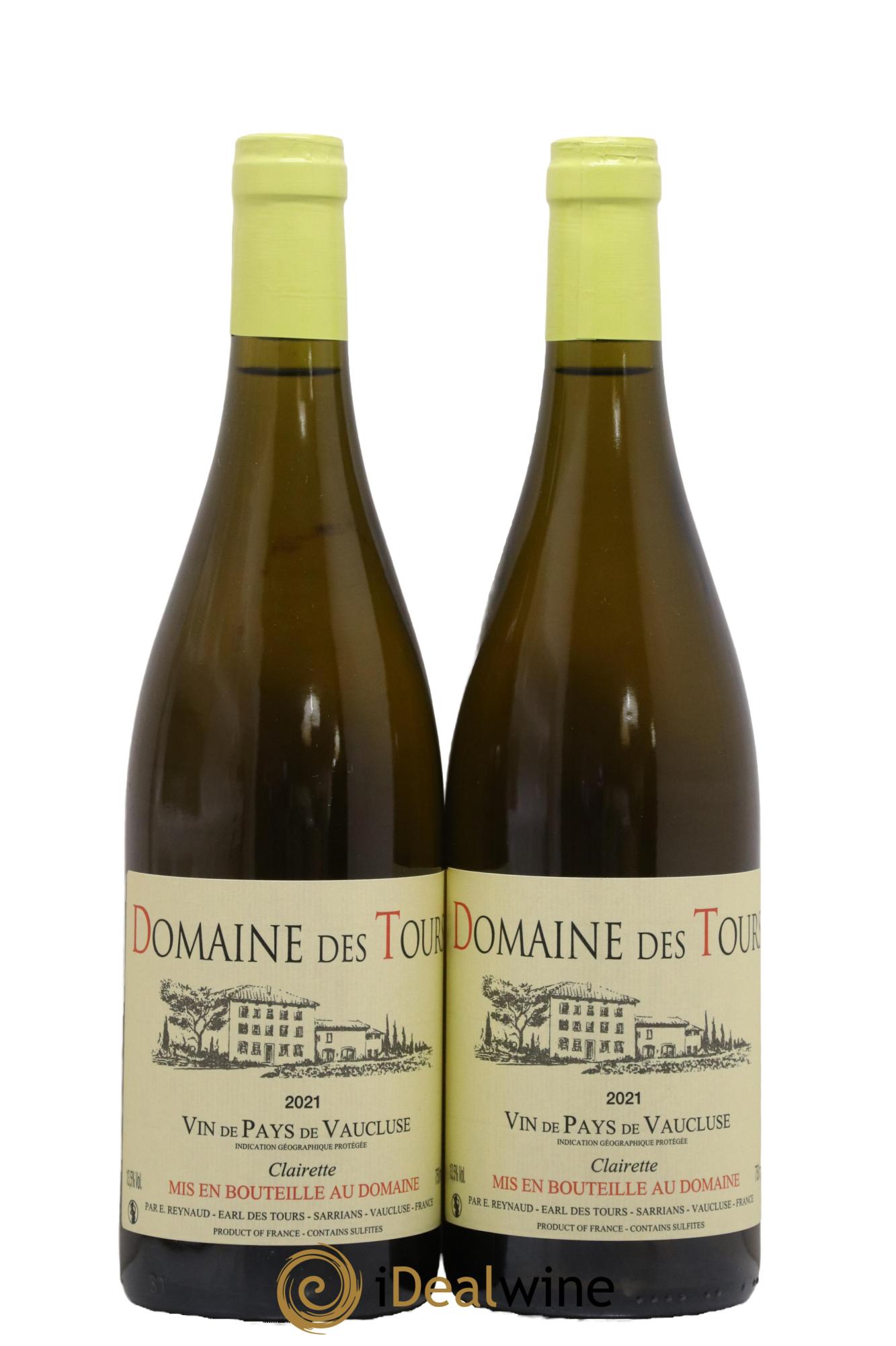 Vaucluse (Vin de Pays de Vaucluse) Domaine des Tours Clairette Emmanuel Reynaud 2021 - Lot de 2 bouteilles - 0