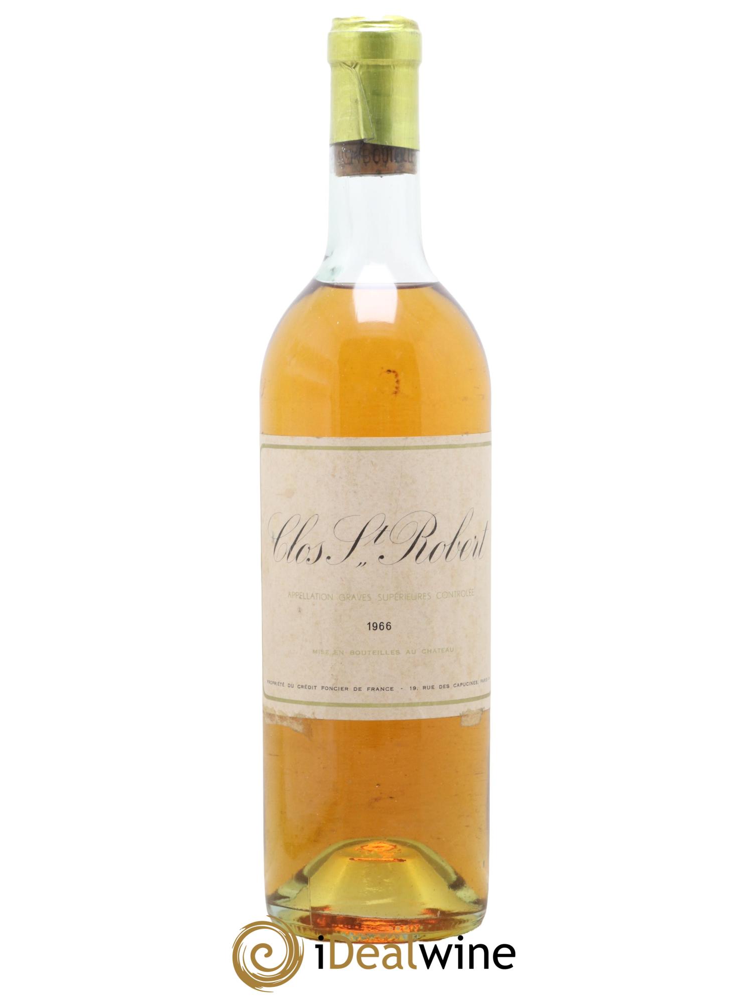 Graves Supérieur Clos Saint Robert 1966 - Lot de 1 bouteille - 0
