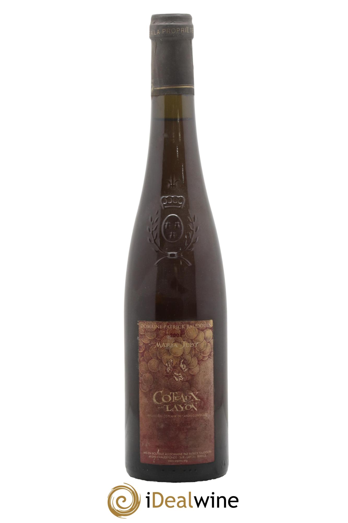Coteaux du Layon Maria Juby Patrick Baudouin 2001 - Lot de 1 format 50cl - 0