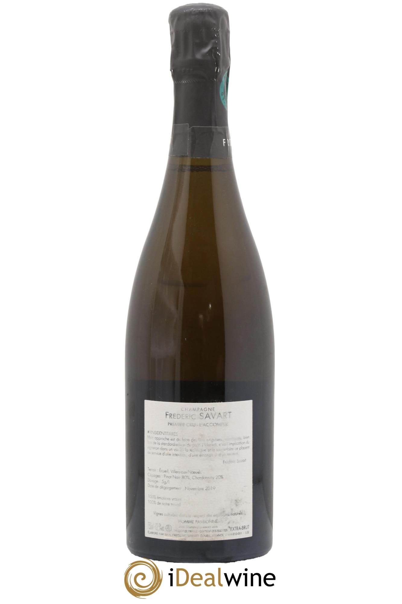 L'Accomplie 1er Cru Extra-Brut Vieilles Vignes Frédéric Savart - Lotto di 1 bottiglia - 1