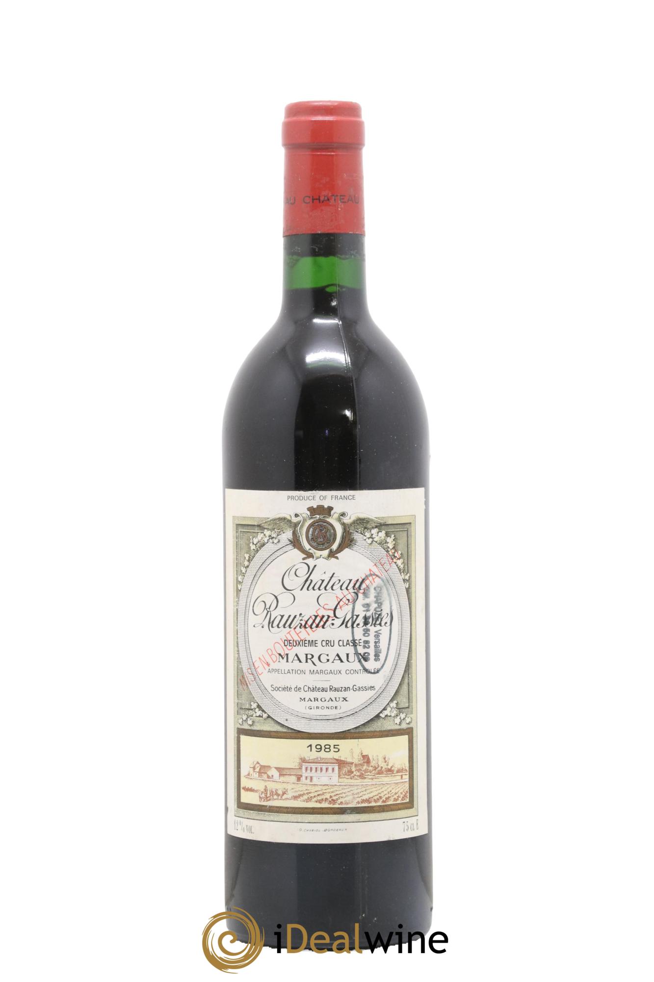 Château Rauzan-Gassies 2ème Grand Cru Classé 1985 - Lot de 1 bouteille - 0