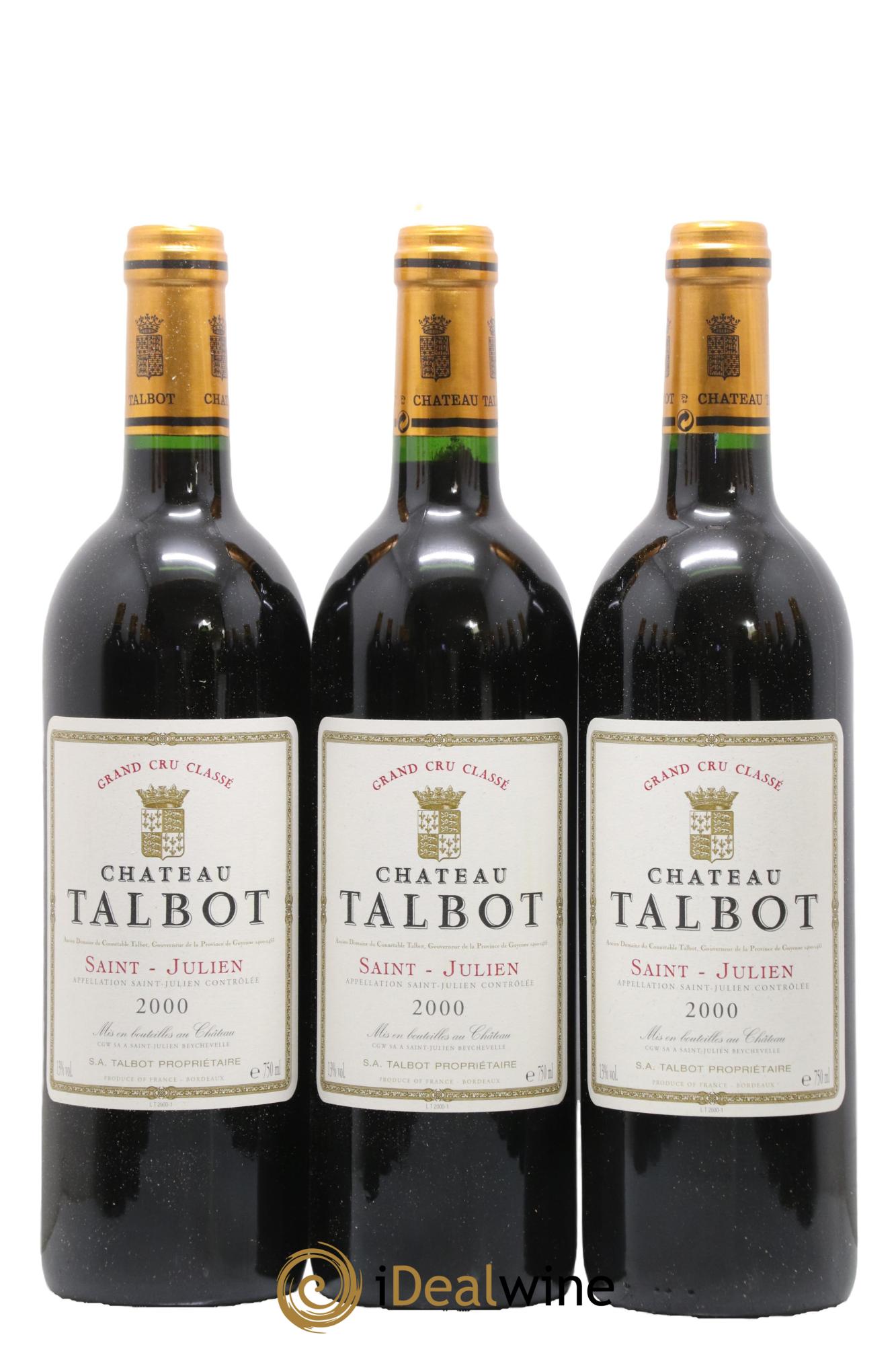 Château Talbot 4ème Grand Cru Classé 2000 - Lot de 12 bouteilles - 1