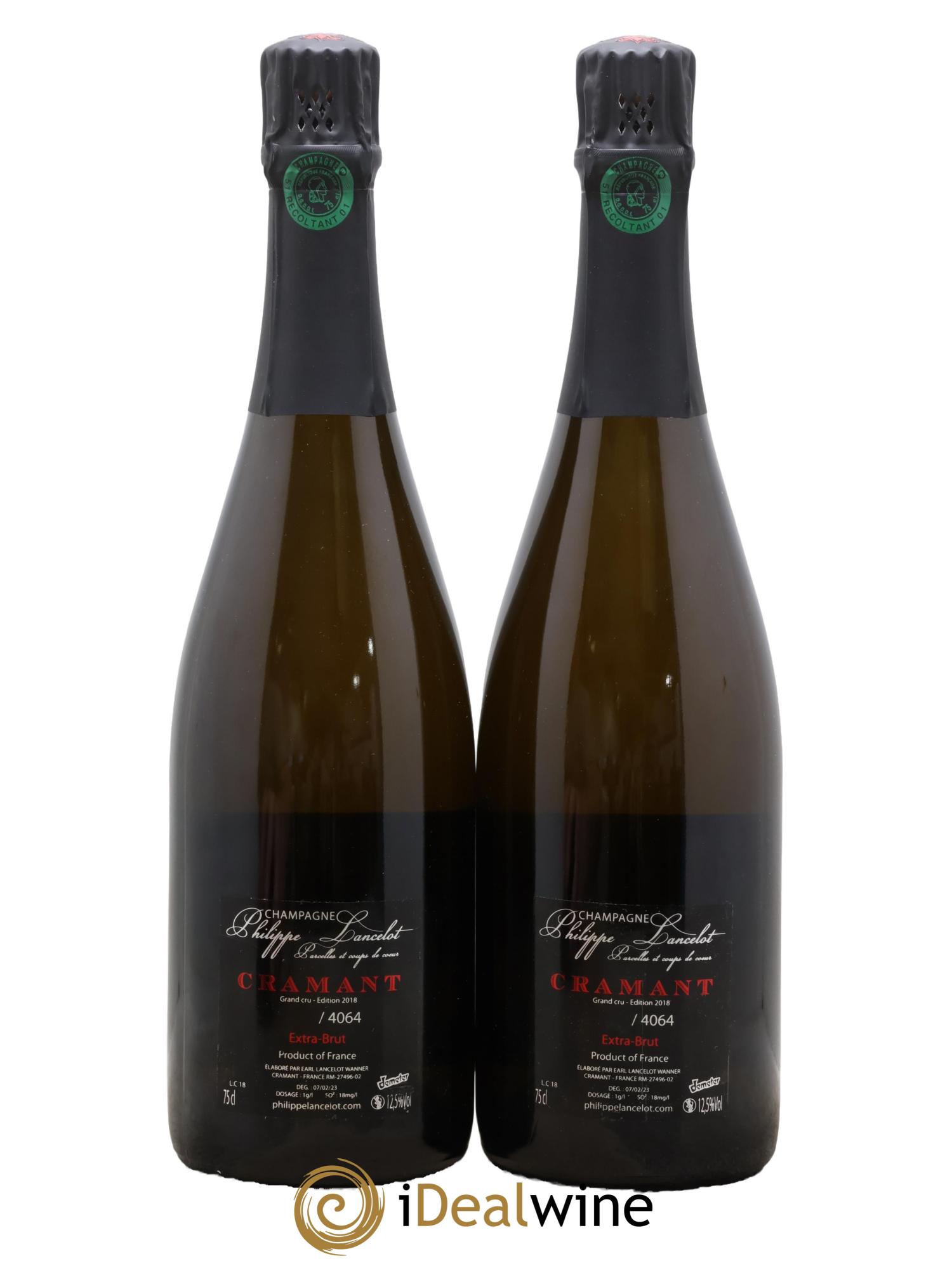 Cramant Extra-Brut Philippe Lancelot 2018 - Posten von 2 Flaschen - 1