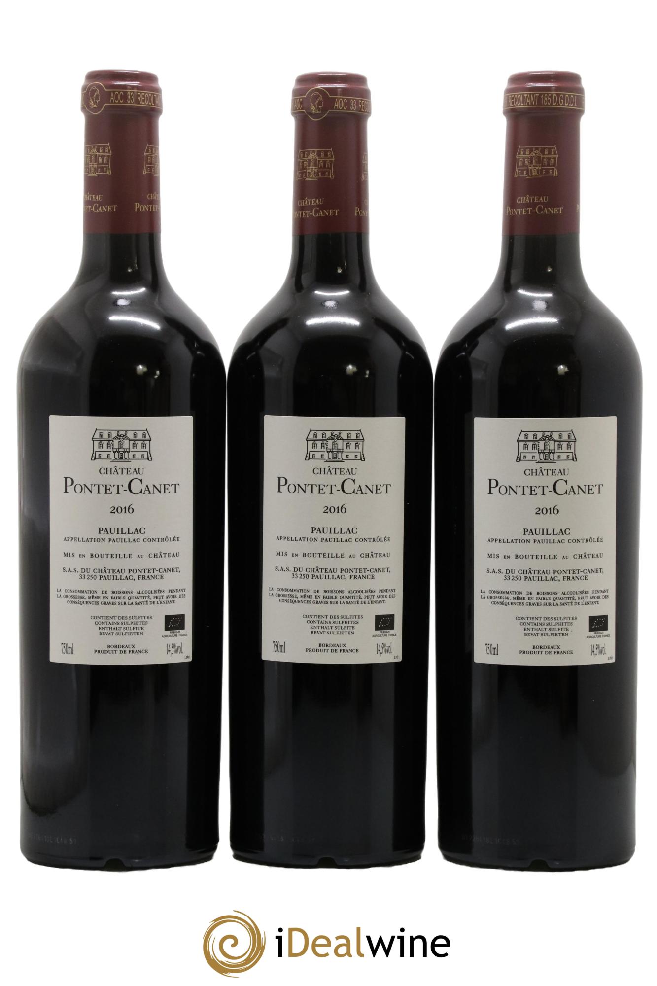 Château Pontet Canet 5ème Grand Cru Classé 2016 - Posten von 3 Flaschen - 1