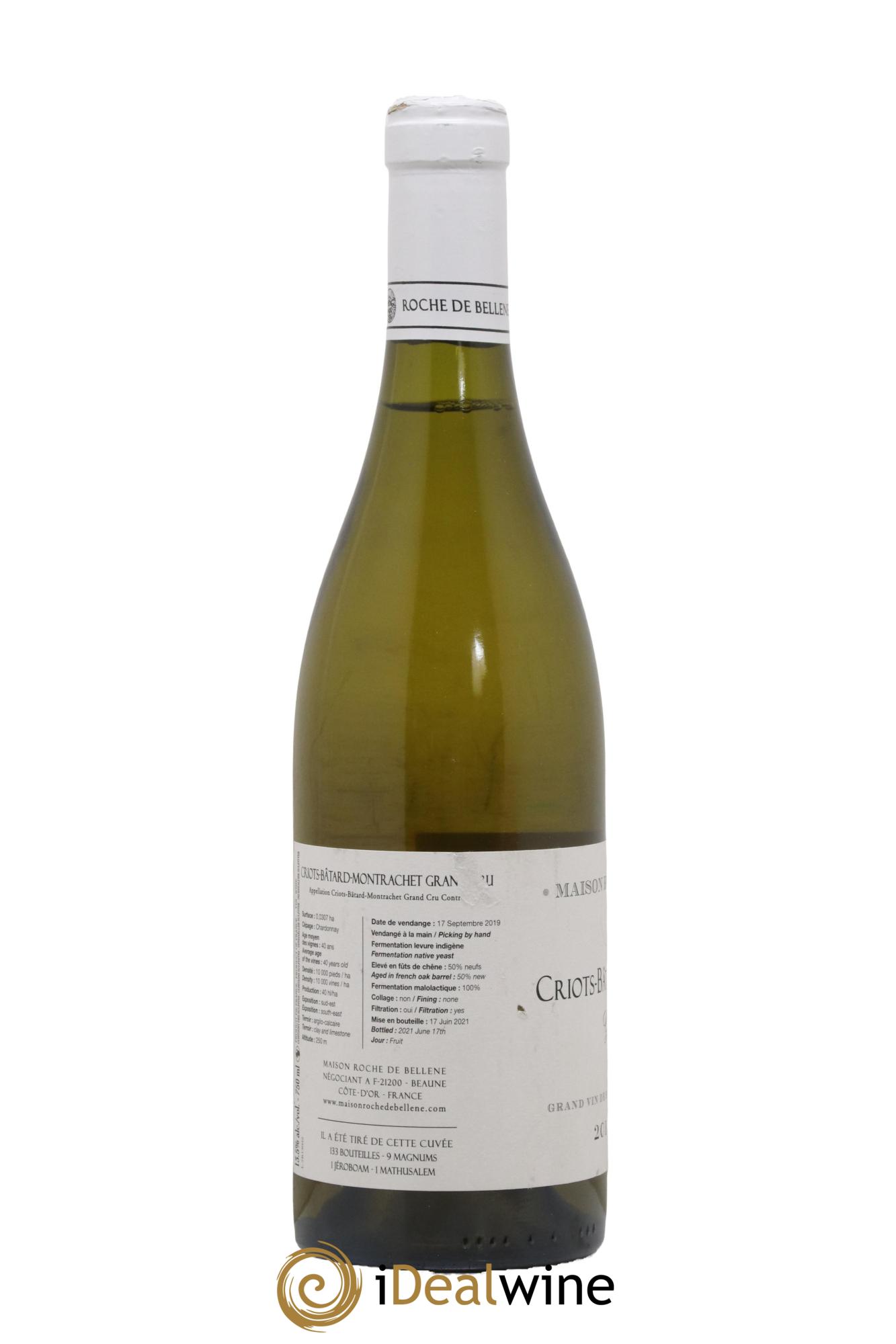 Criots-Bâtard-Montrachet Grand Cru Roche de Bellene 2019 - Lot de 1 bouteille - 1
