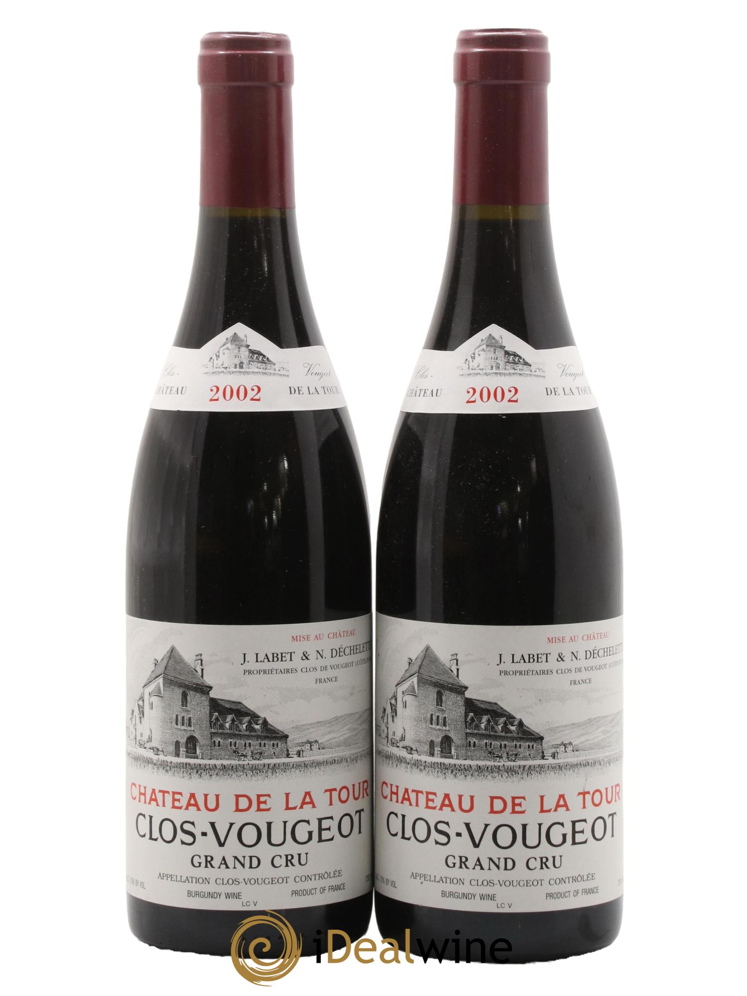 Clos de Vougeot Grand Cru Château de La Tour 2002 - Lot de 2 bouteilles - 0