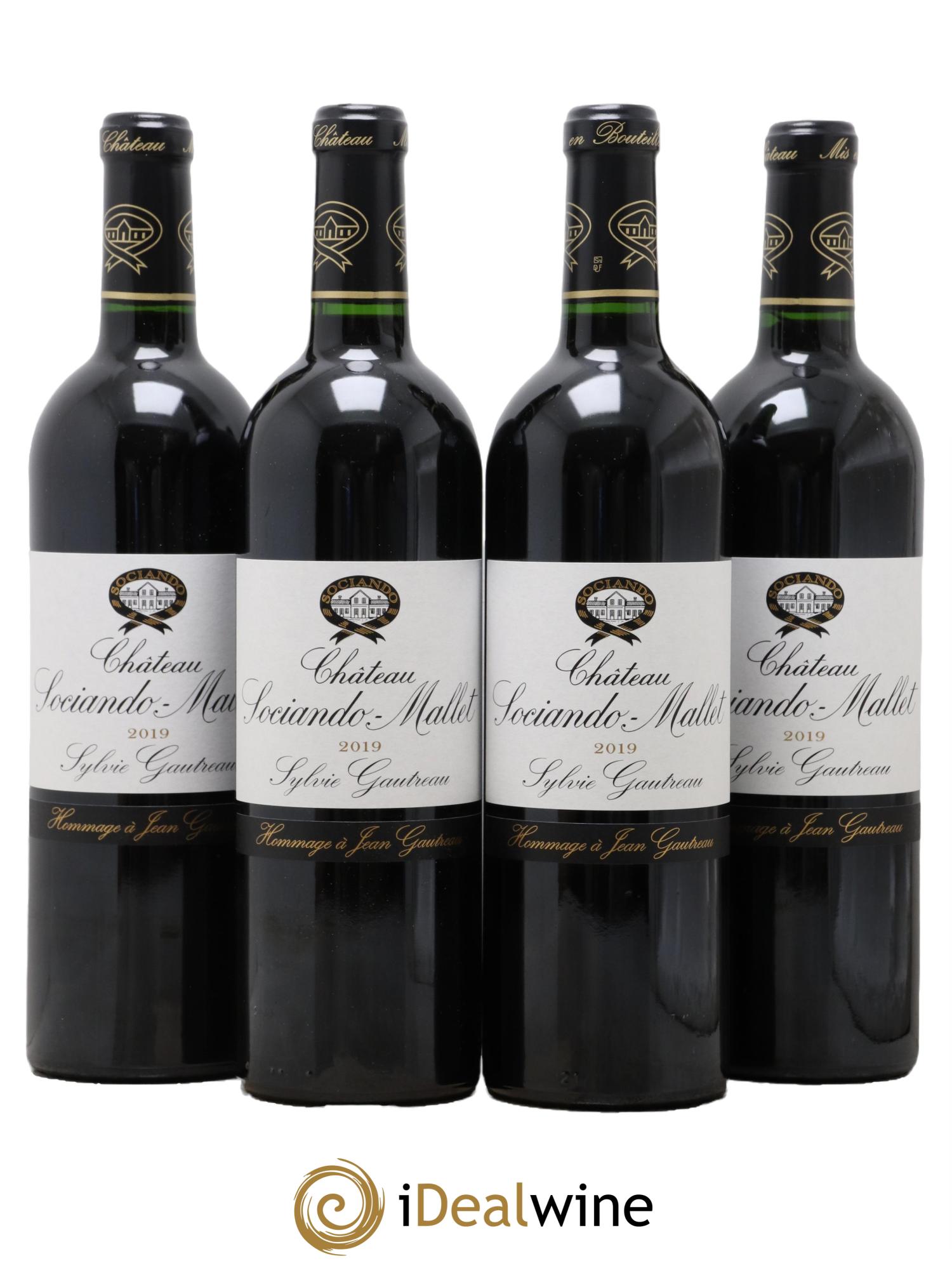 Château Sociando Mallet 2019 - Lotto di 4 bottiglie - 0