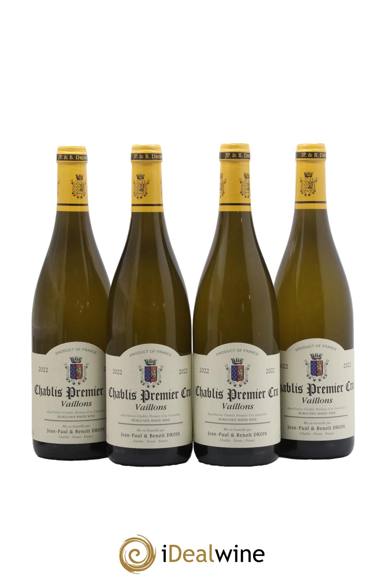 Chablis 1er Cru Vaillons Jean-Paul & Benoît Droin (Domaine) 2022 - Lot de 4 bouteilles - 0