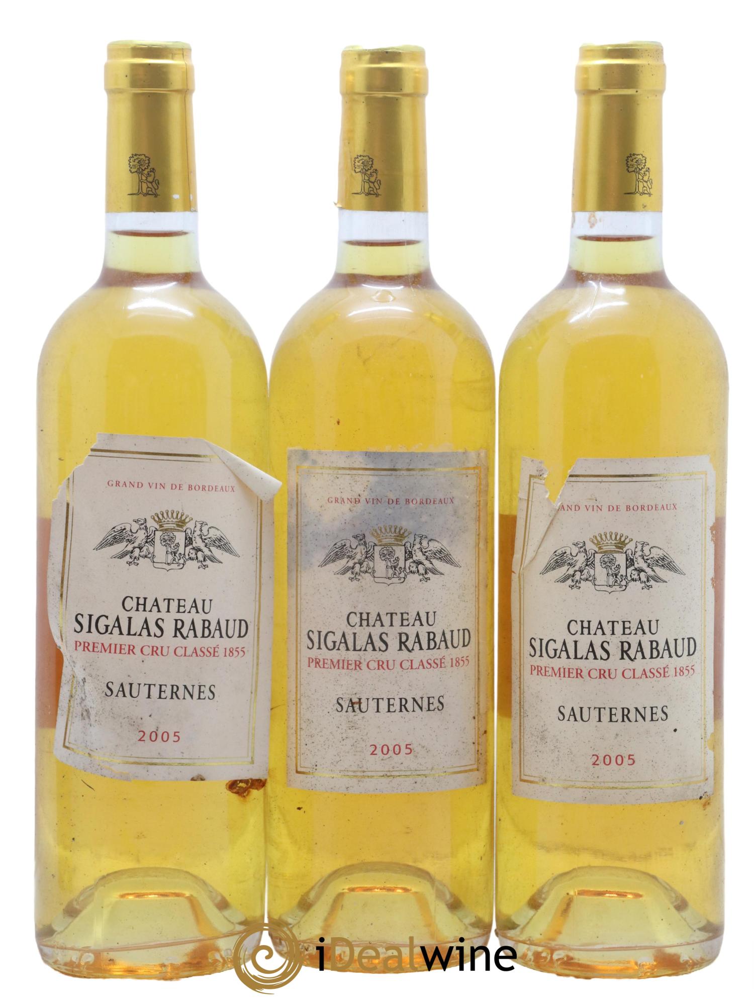 Château Sigalas Rabaud 1er Grand Cru Classé 2005 - Lotto di 3 bottiglie - 0