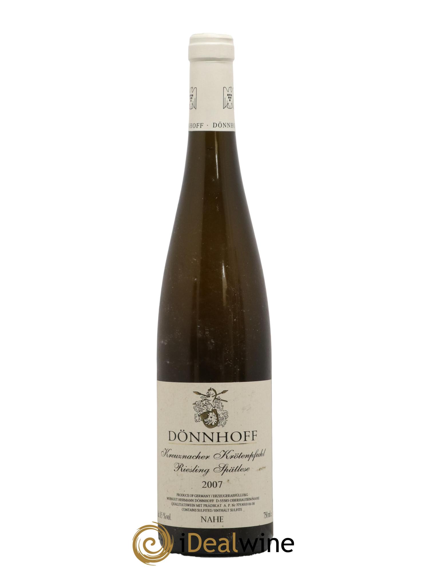 Allemagne Nahe Riesling Kreuznacher Krotenpfuhl Spatlese Donnhoff 2007 - Lot de 1 bouteille - 0