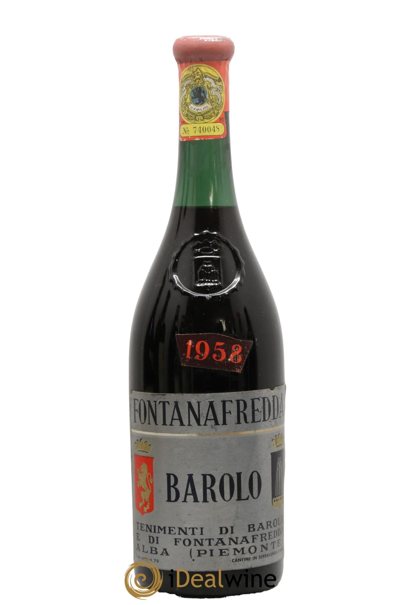 Barolo DOCG Fontanafredda 1958 - Lotto di 1 bottiglia - 0