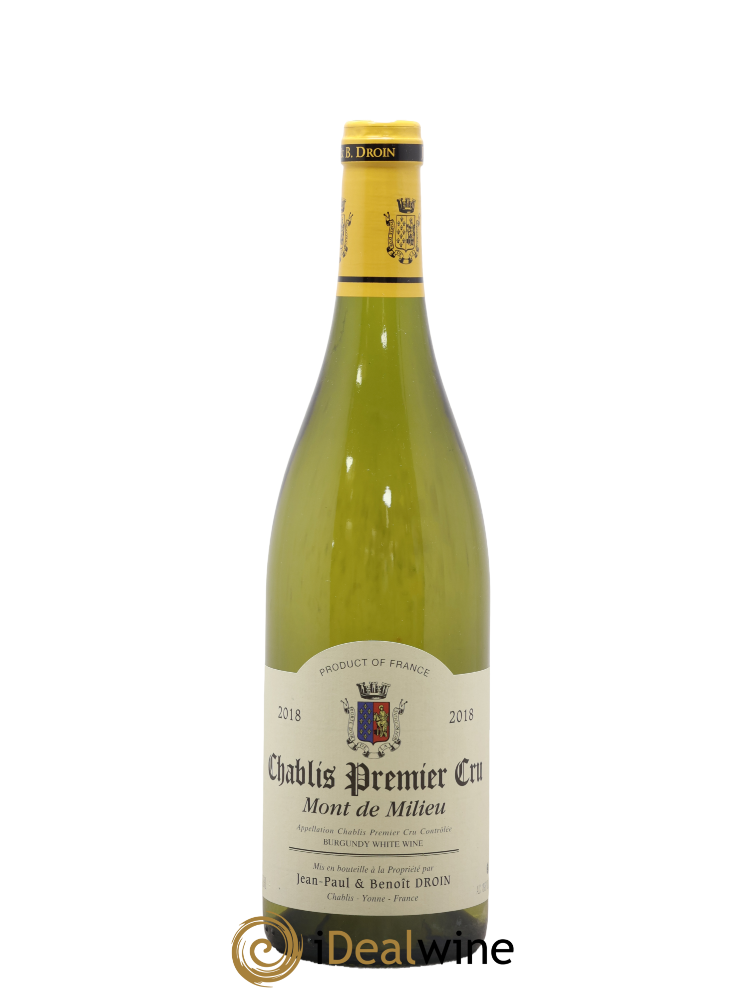 Chablis 1er Cru Mont de Milieu Jean-Paul & Benoît Droin (Domaine) 2018 - Lot de 1 bouteille - 0