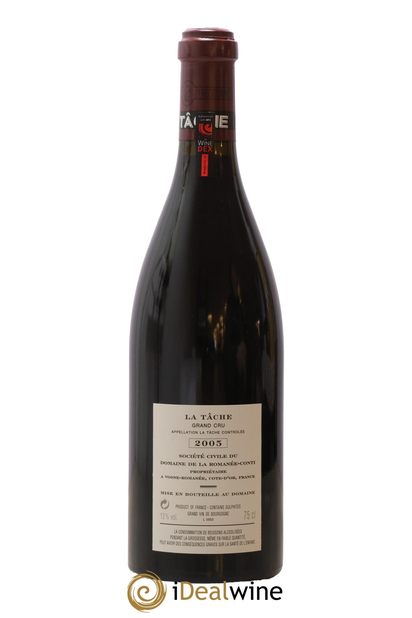 La Tâche Grand Cru Domaine de la Romanée-Conti 2005 - Lot de 1 bouteille - 1