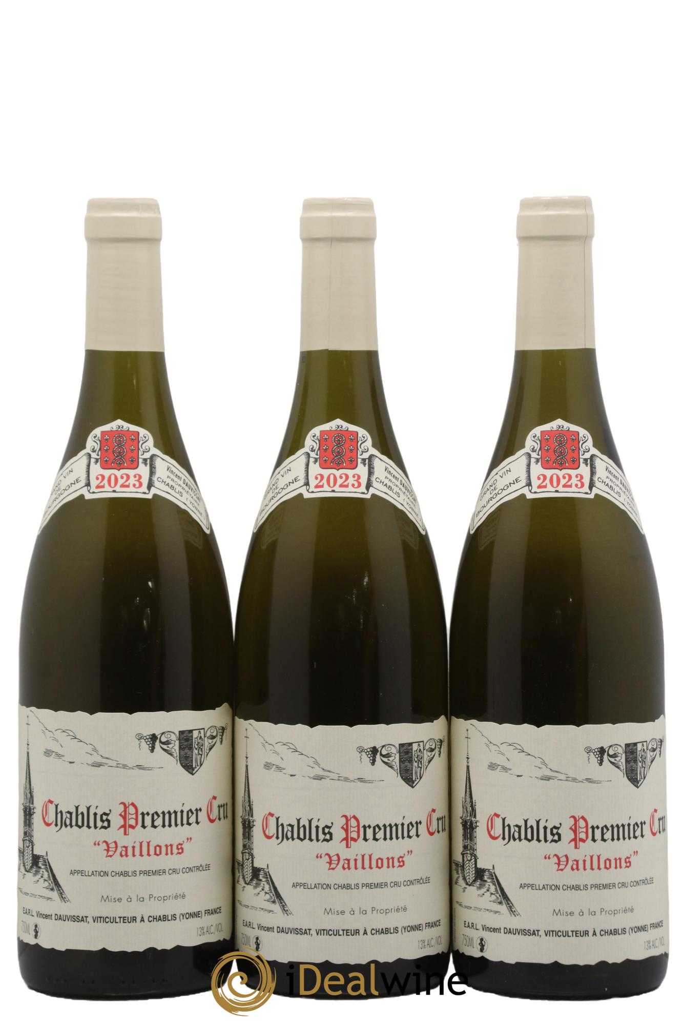 Chablis 1er Cru Vaillons Jean Dauvissat (Domaine) 2023 - Posten von 3 Flaschen - 0