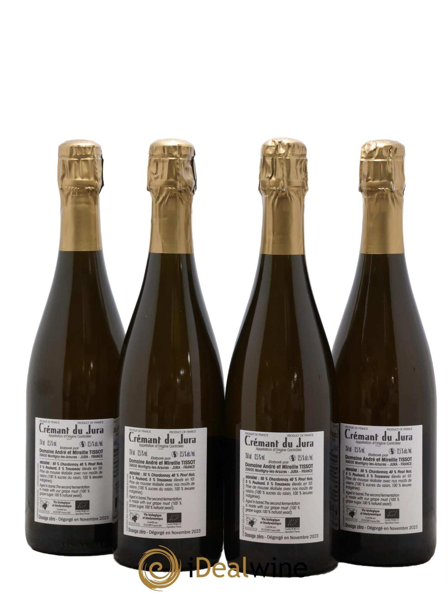 Crémant du Jura Indigène Bénédicte et Stéphane Tissot - Lotto di 4 bottiglie - 1