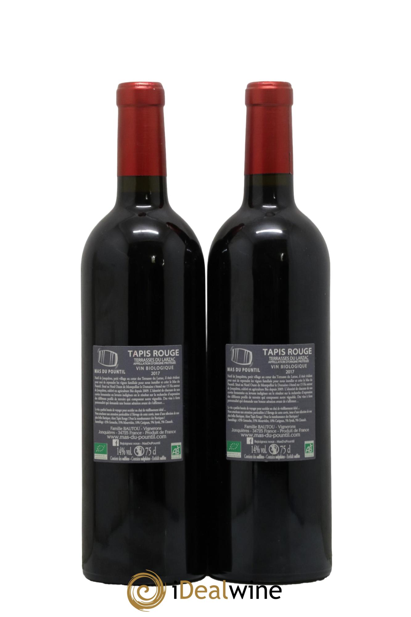 Vin de France Terrasses de Larzac Tapis Rouge Mas du Pountil 2017 - Lot de 2 bouteilles - 1