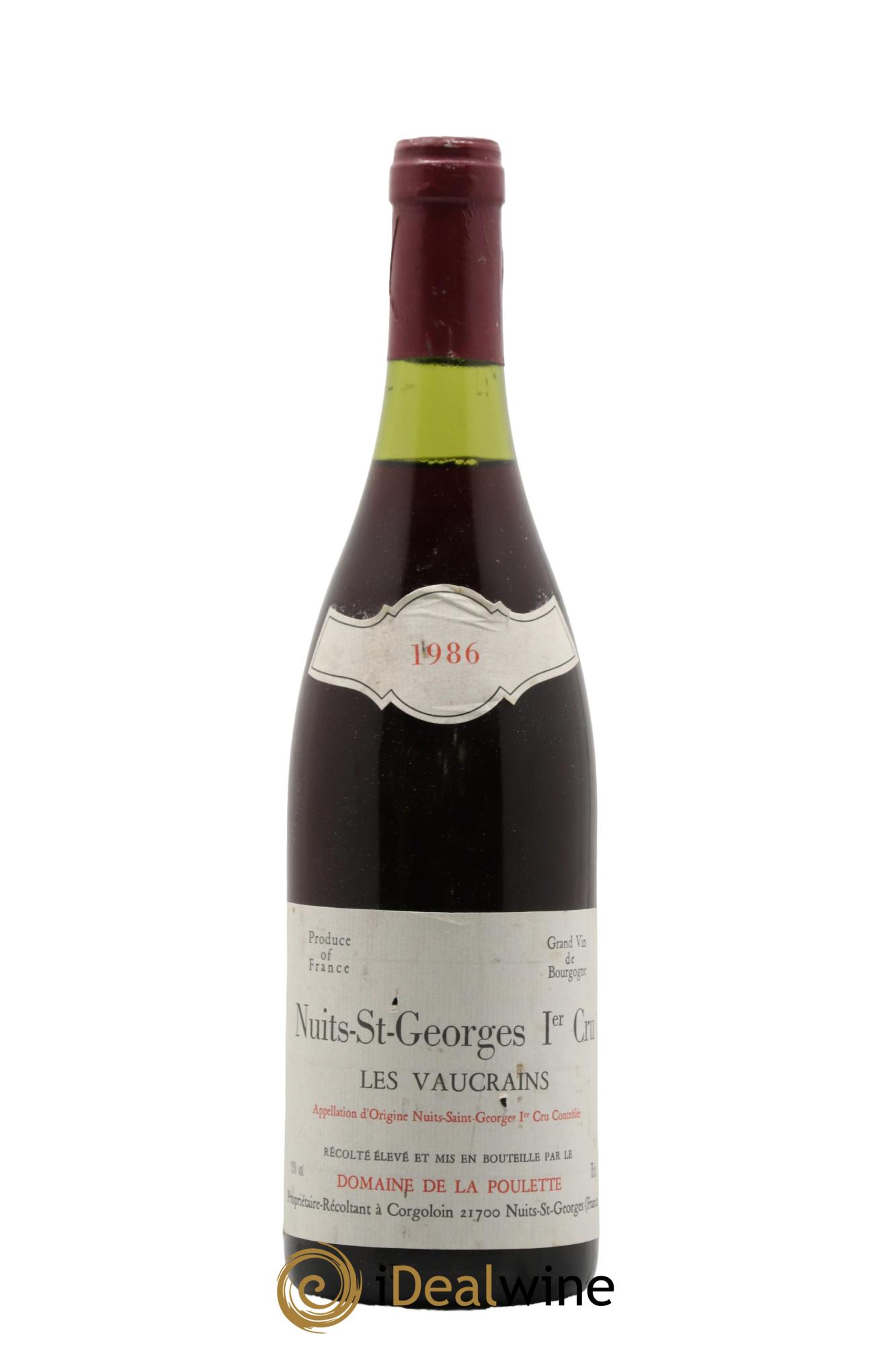 Nuits-Saint-Georges 1er Cru Les Vaucrains Domaine de la Poulette 1986 - Lot de 1 bouteille - 0