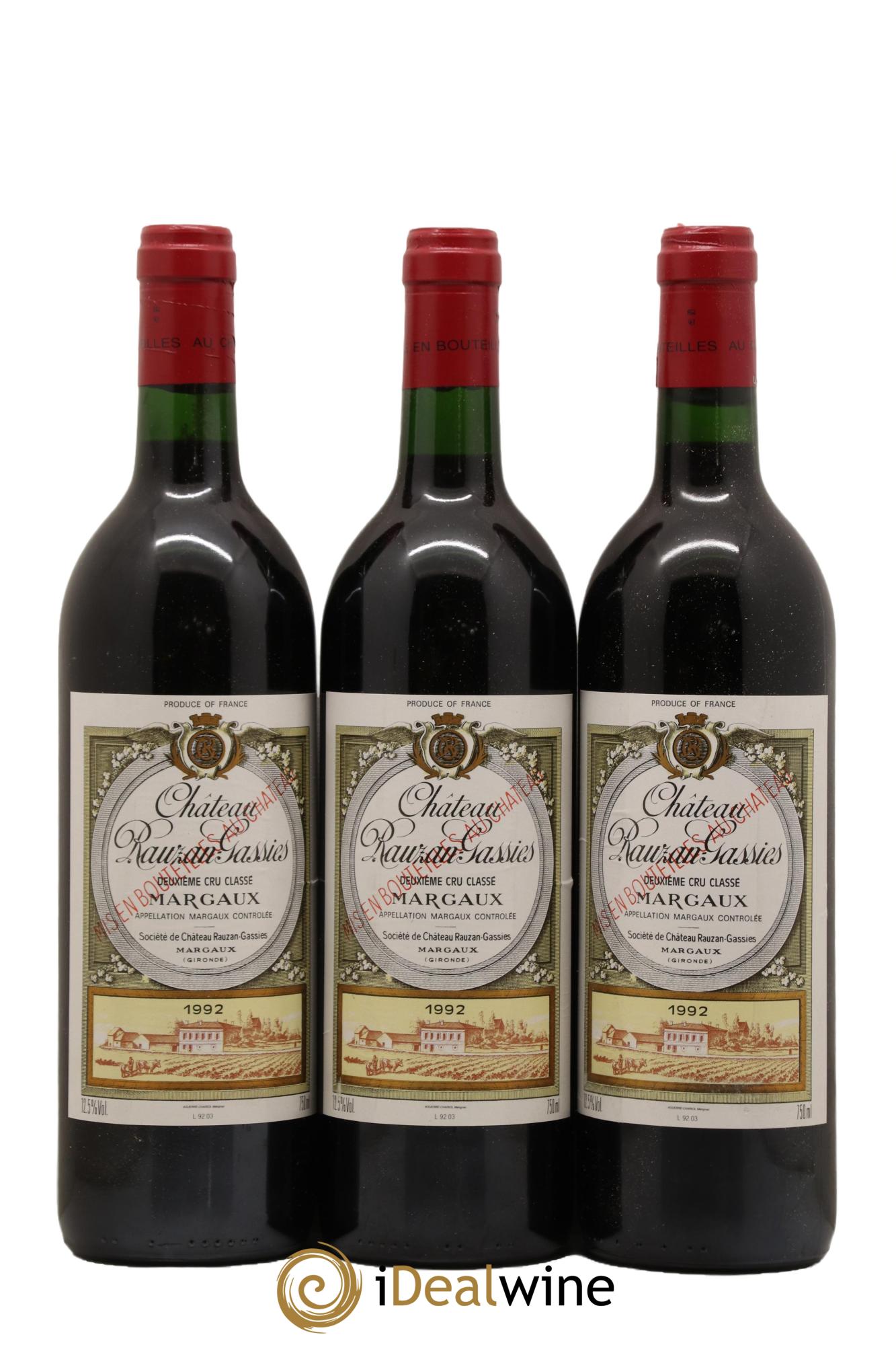 Château Rauzan-Gassies 2ème Grand Cru Classé  1992 - Lotto di 12 bottiglie - 3