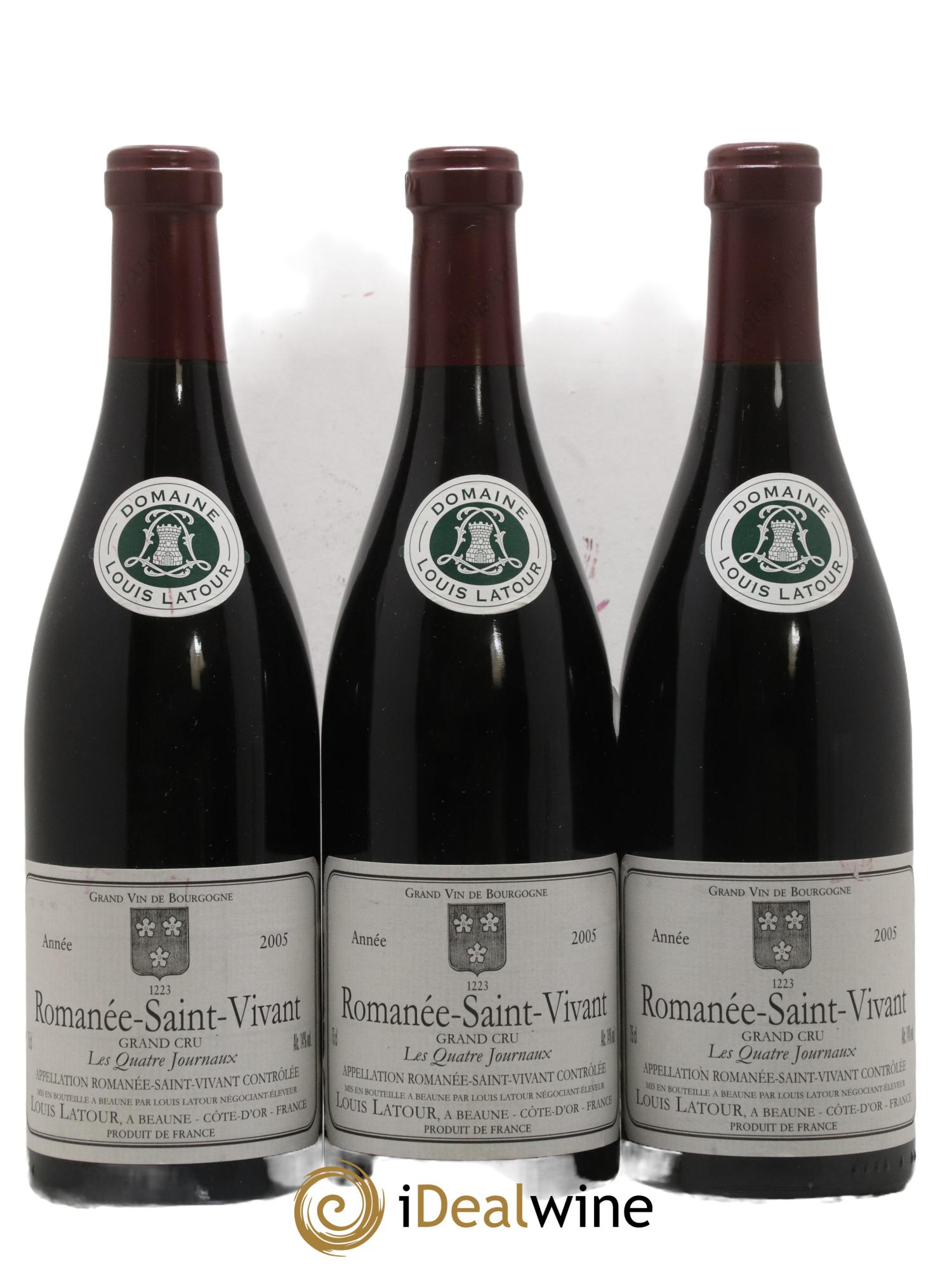 Romanée-Saint-Vivant Grand Cru Les Quatre Journaux Louis Latour 2005 - Posten von 3 Flaschen - 0