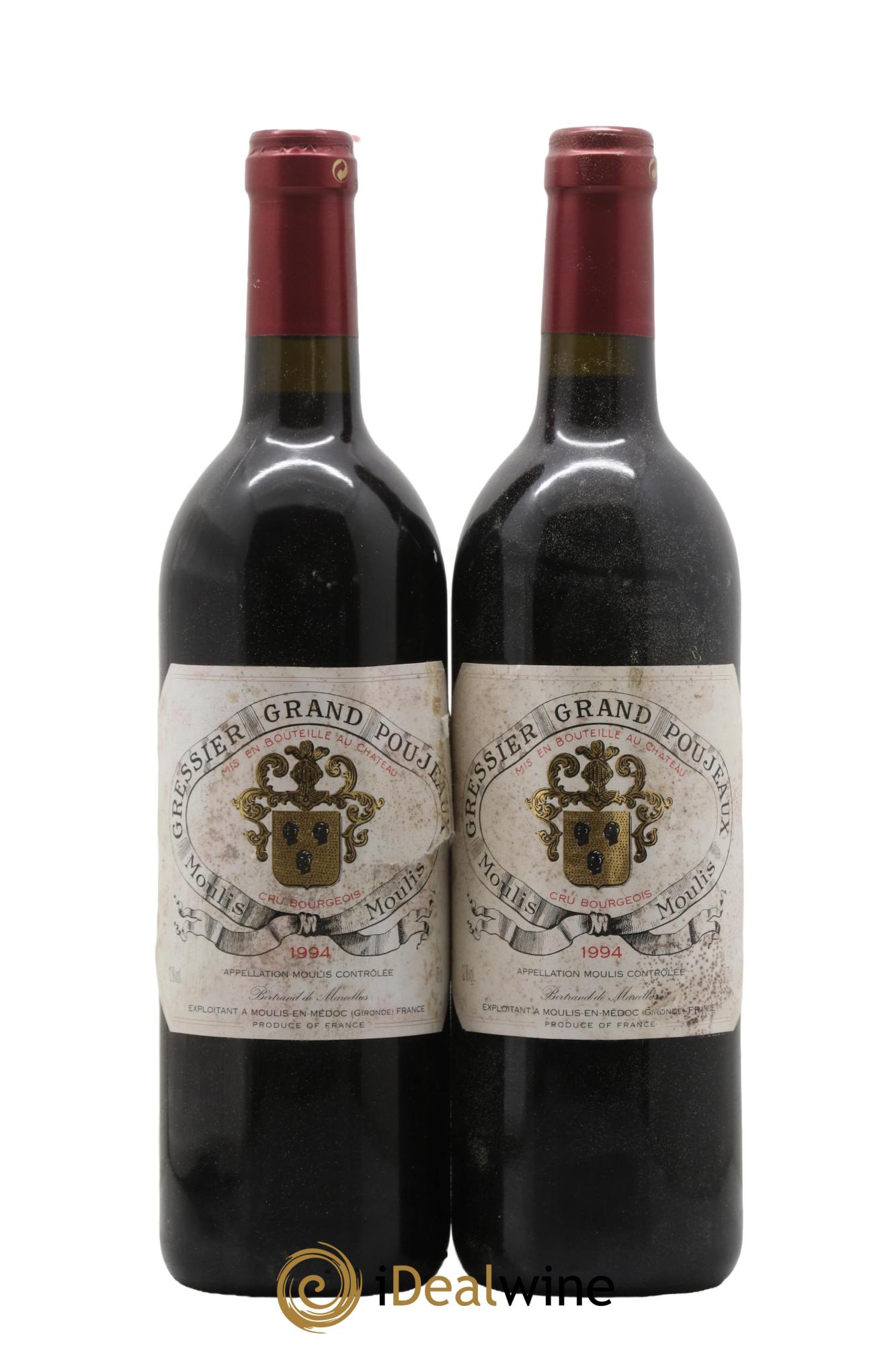 Château Gressier Grand Poujeaux Cru Bourgeois  1994 - Lotto di 2 bottiglie - 0