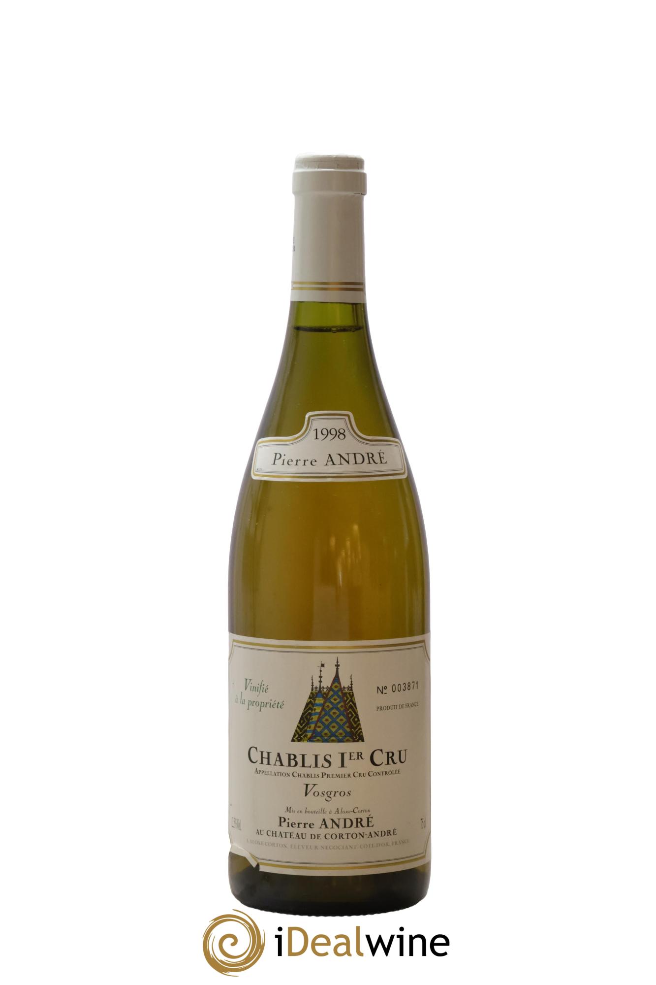 Chablis 1er Cru Vosgros Pierre André 1998 - Lot de 1 bouteille - 0