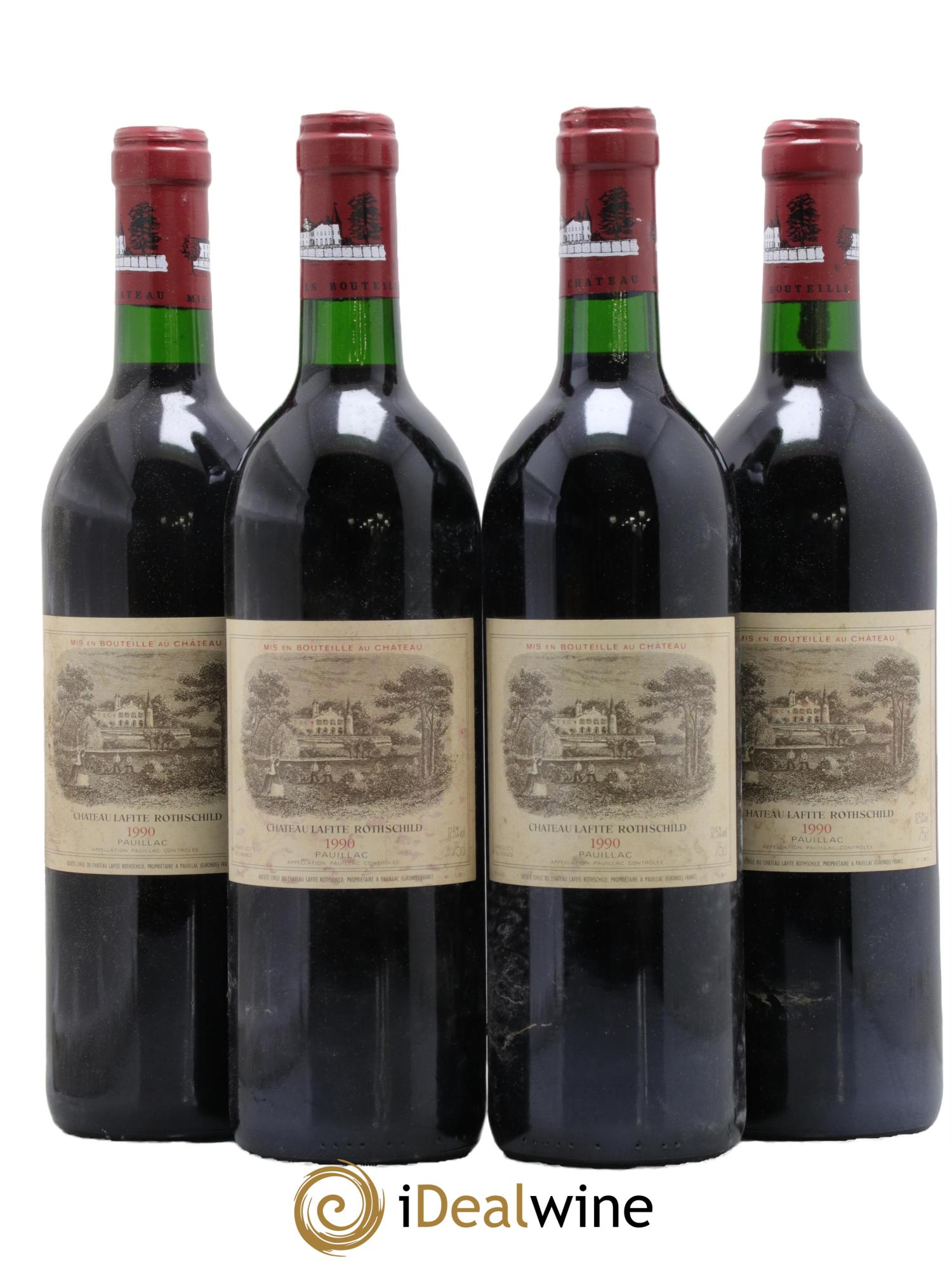 Château Lafite Rothschild 1er Grand Cru Classé 1990 - Lot of 4 bottles - 0