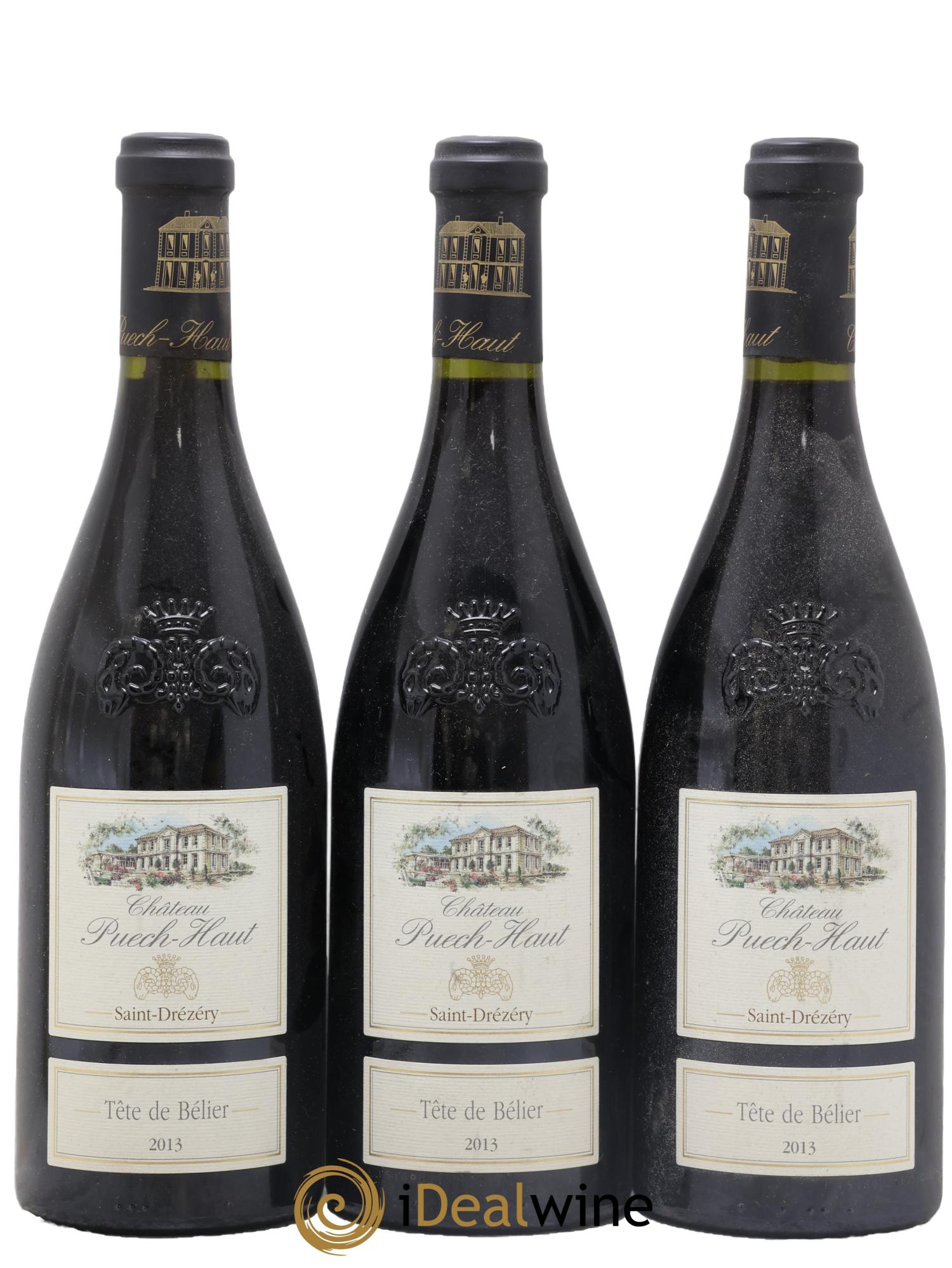 Languedoc Château Puech-Haut Tête de Bélier Gérard Bru 2013 - Lot of 3 bottles - 0