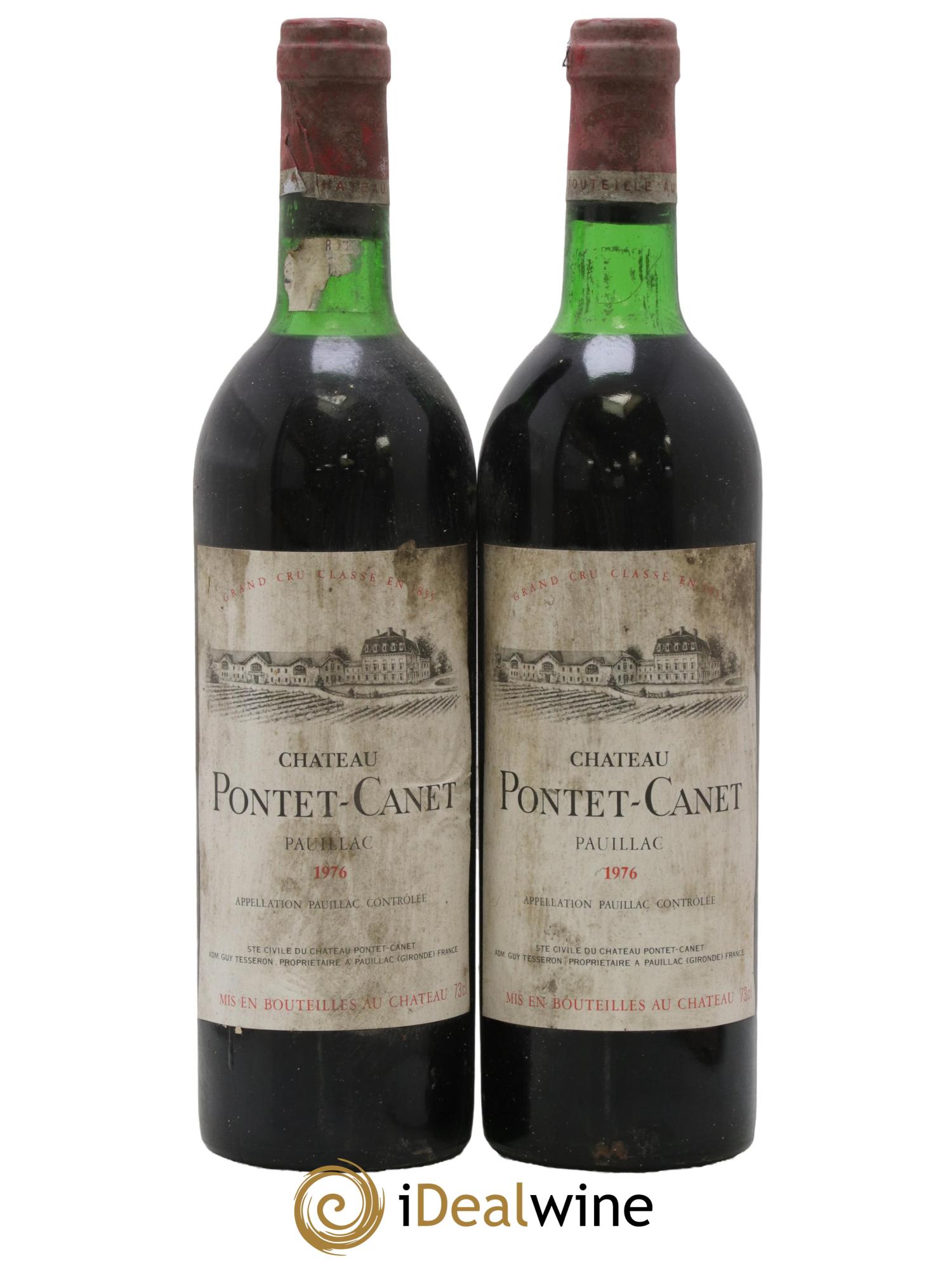 Château Pontet Canet 5ème Grand Cru Classé 1976 - Lot of 2 bottles - 0