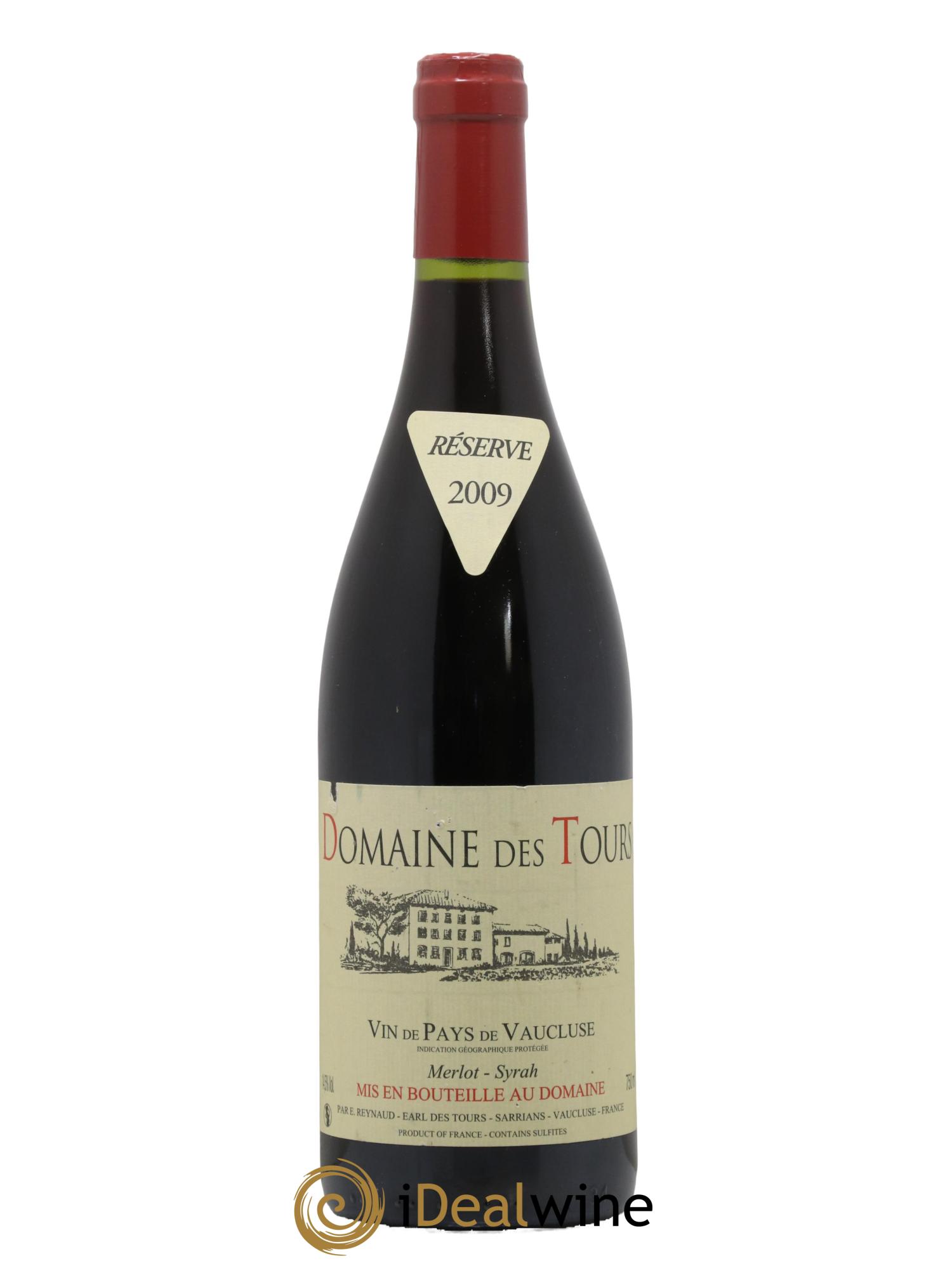 Vaucluse Domaine des Tours Merlot-Syrah Emmanuel Reynaud 2009 - Lot de 1 bouteille - 0