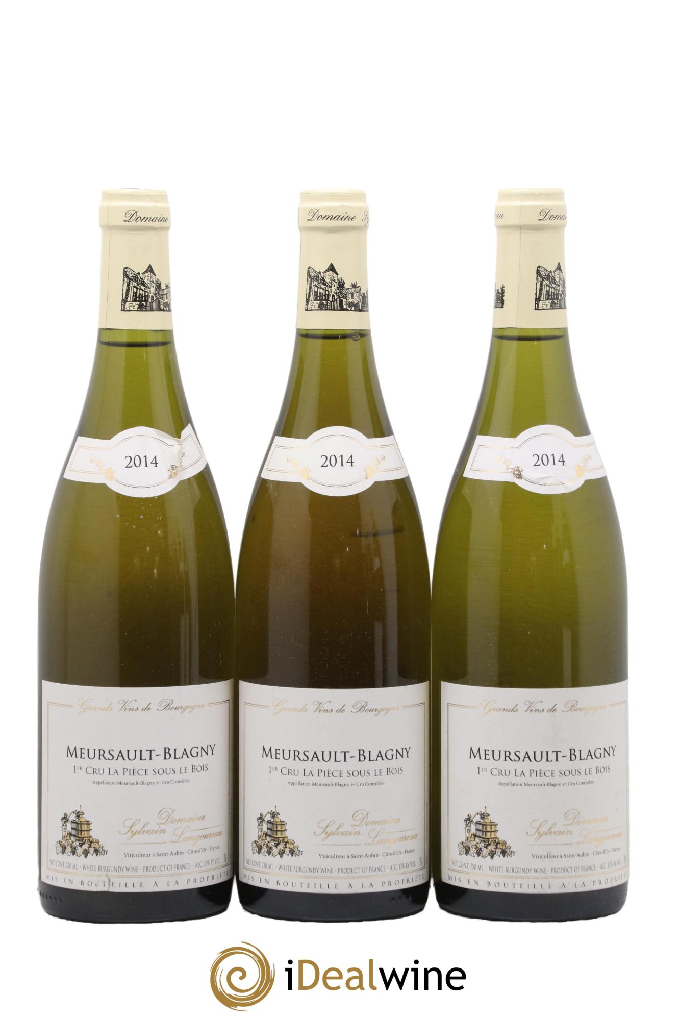 Meursault 1er Cru Blagny La Pièce Sous le Bois Sylvain Langoureau 2014 - Lot de 3 bouteilles - 0
