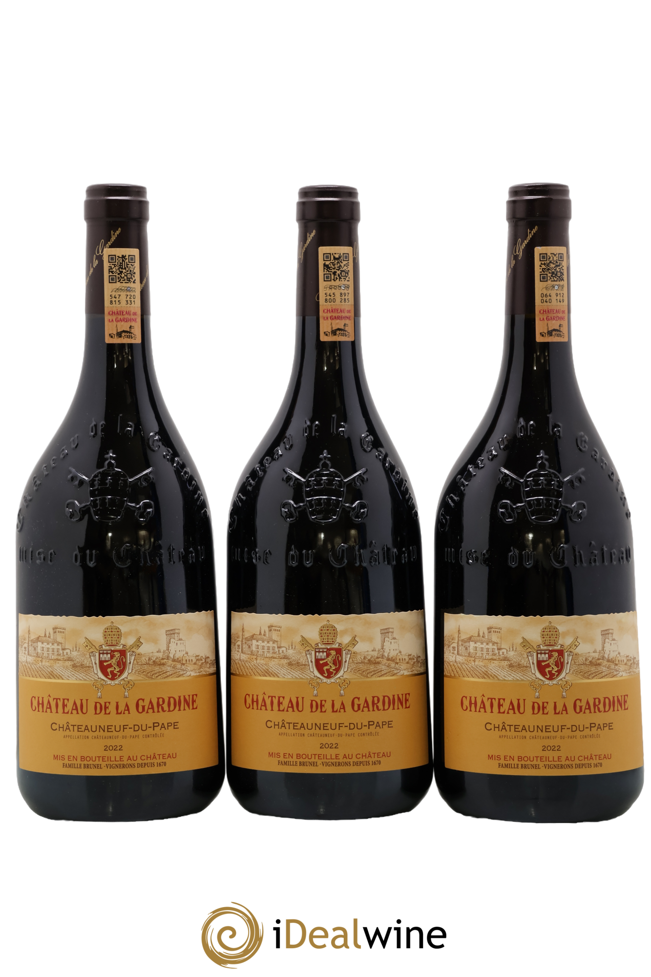 Châteauneuf-du-Pape Château de La Gardine Famille Brunel 2022 - Lot de 3 bouteilles - 0