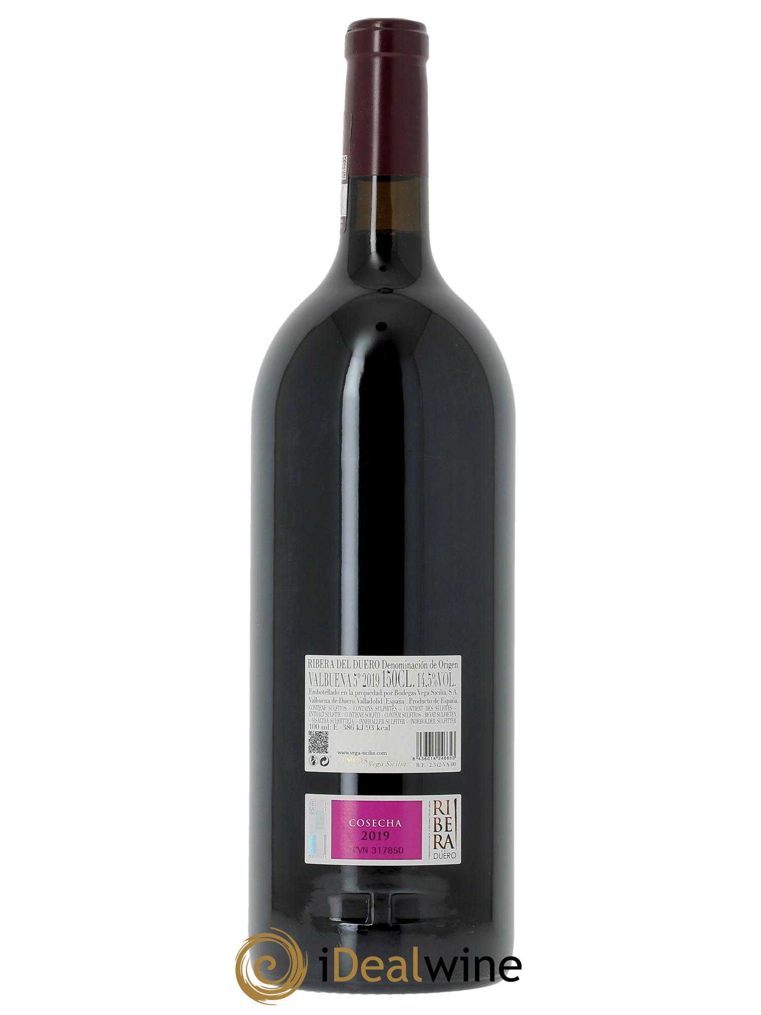 Ribera Del Duero DO Vega Sicilia Valbuena 5 ano Famille Alvarez (CBO à partir de 3 mgs) 2019 - Lot de 1 magnum - 2