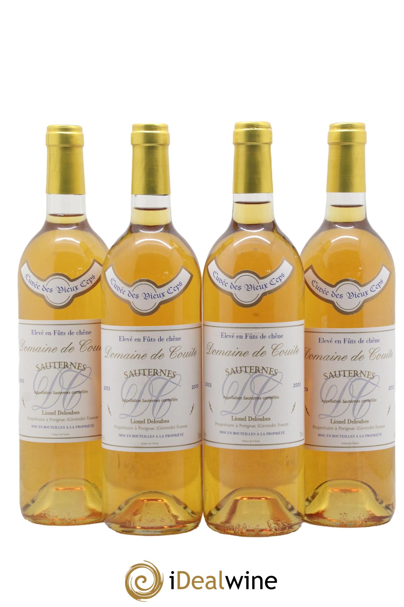 Sauternes Domaine de Couite 2003 - Posten von 4 Flaschen - 0